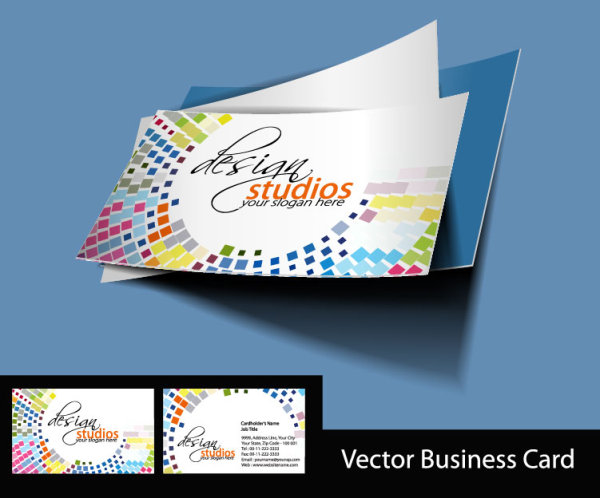 Abstract Creative business cards vector set 04  