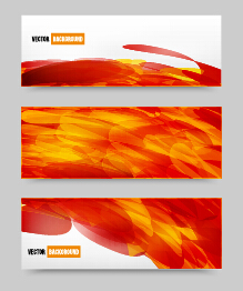 Abstract red elements banners vector 01  