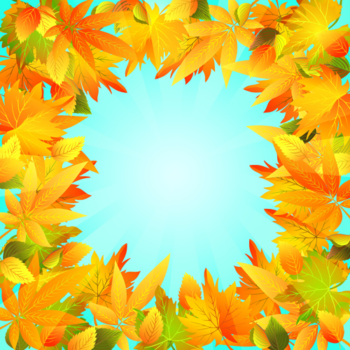 Autumn beautiful background vector set 06  
