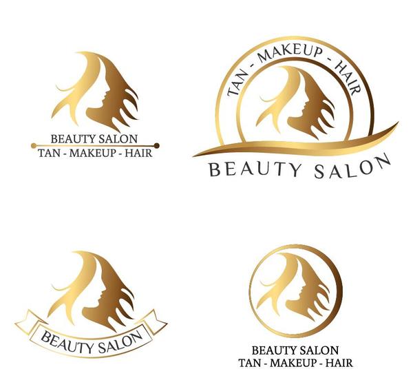 美容院のロゴデザインベクトル  