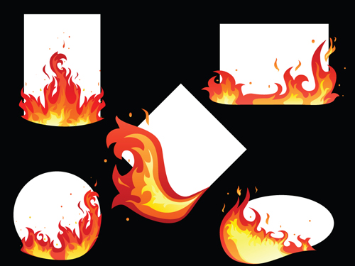 Set of Burning paper vector art 05  