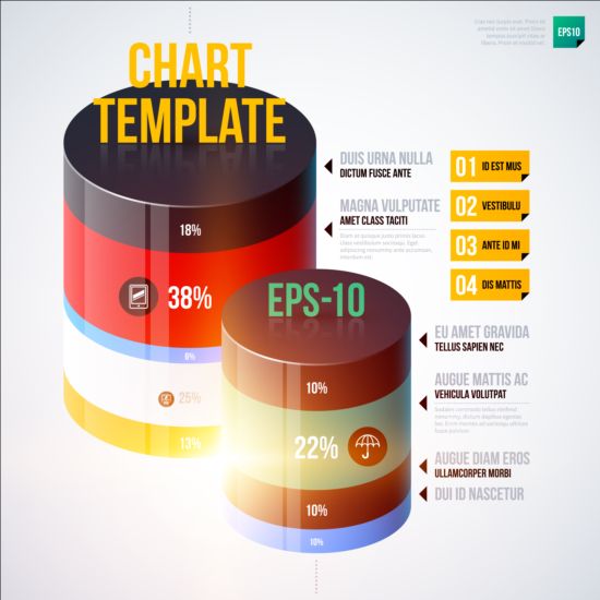 Business-Chart-Vorlage kreativ Design Vektor 03 