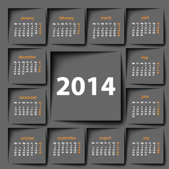 Calendar 2014 vector huge collection 95  