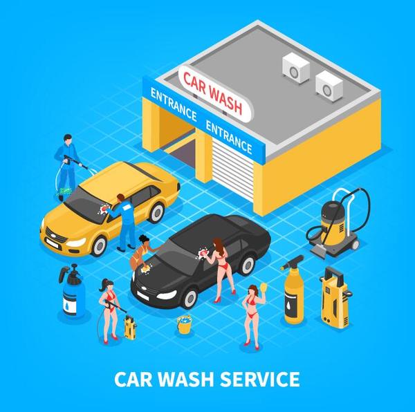 Vecteur de service de lavage de voiture  