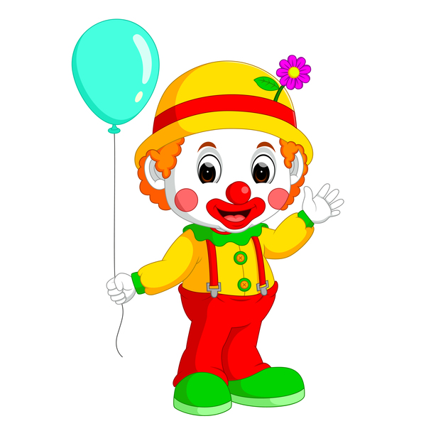 Circus clown illustration vector set 12  