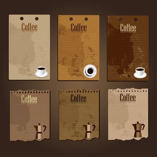 Coffee cards creative vector design 01  