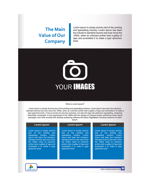 Company brochure cover blue styles vector 04  