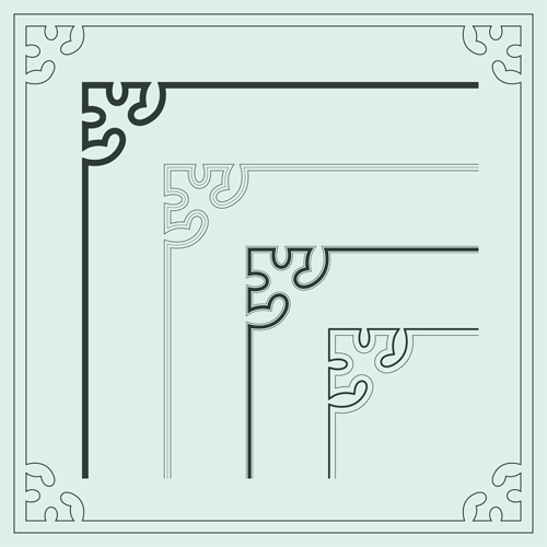 Corner ornament chinese styles vector 11  