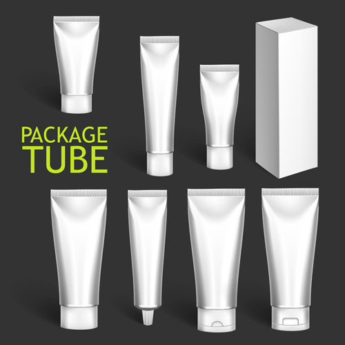 Cosmetics packages tube blank vector 17  