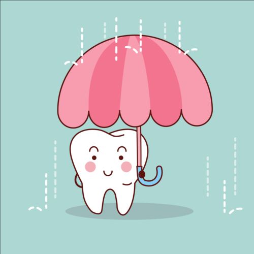 Cute cartoon tooth design vector 02  