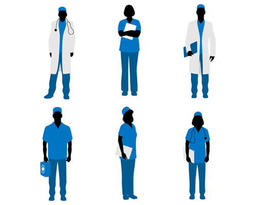 Doctors silhouetter design set 03  