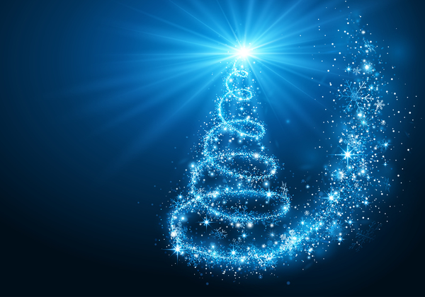 クリスマスの背景ベクトル02と魔法のクリスマスツリーを夢  