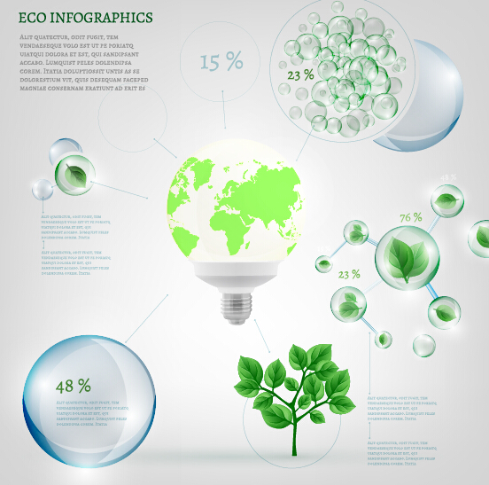 Eco Infographics with bubble vectors 15  