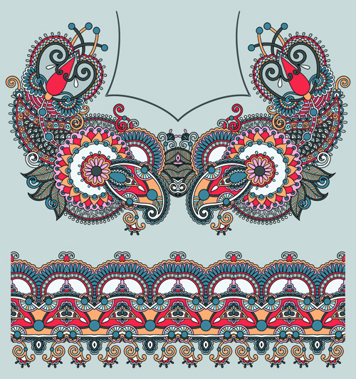 Ethnic decorative pattern floral vector 04  