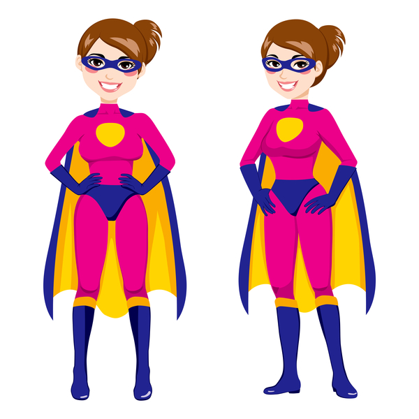 Female superman cartoon vectors 02  