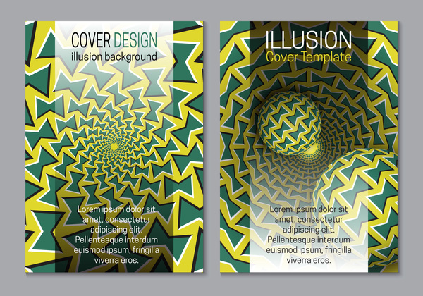 Dépliant et brochure couverture illusion design vector 22  
