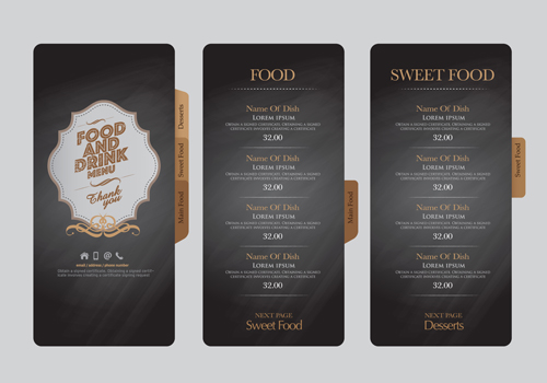 Food and drink menu design creative vector 02  