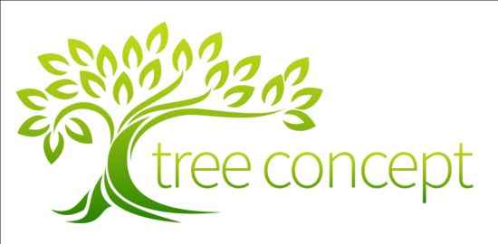 Зеленое дерево логотипы Векторные графические 01  