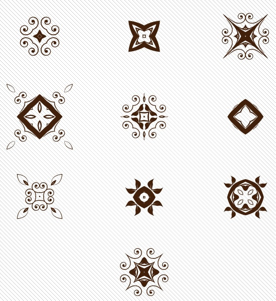 Set of decorative Pattern elements vector 02  