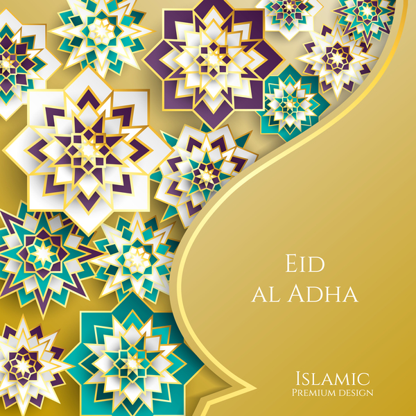 Islamic styles decorative background vector 01  