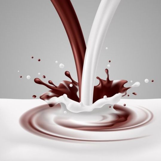 Melk einde Choco splash vector achtergrond  