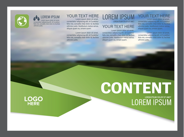 Flyer de styles vert moderne et modèle de brochure vecteur de couverture 11  