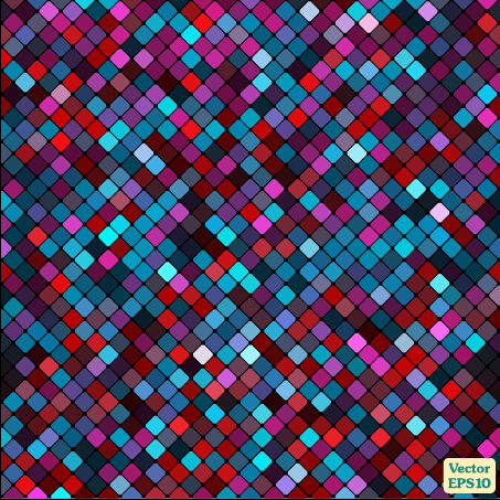 Multicolor mosaic shiny pattern vector material 03  