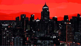 Draw Nightlife city design vector 01  