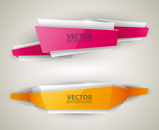 Origami colored banner graphics vector 04  