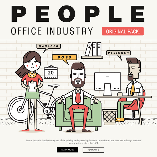 Mensen kantoor industrie template vectoren Sert 16  