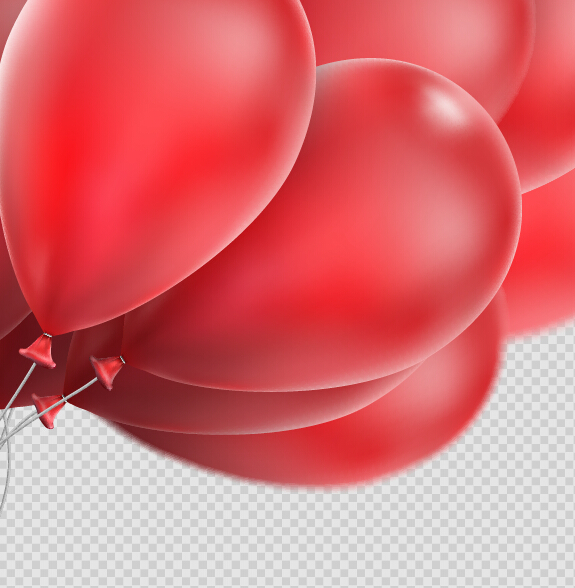 Realistic red balloons vector illustration 15  