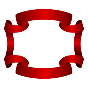 Red ribbon frmae vector  