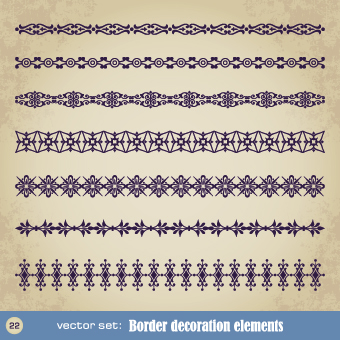 Retro border decoration element vector 01  