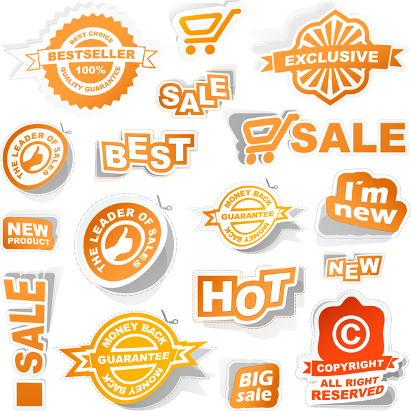 Sale badge stickers vector material  