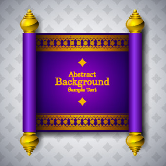 Arabic style scroll background vector 04  