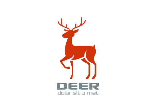 Simple deer logo design vector  
