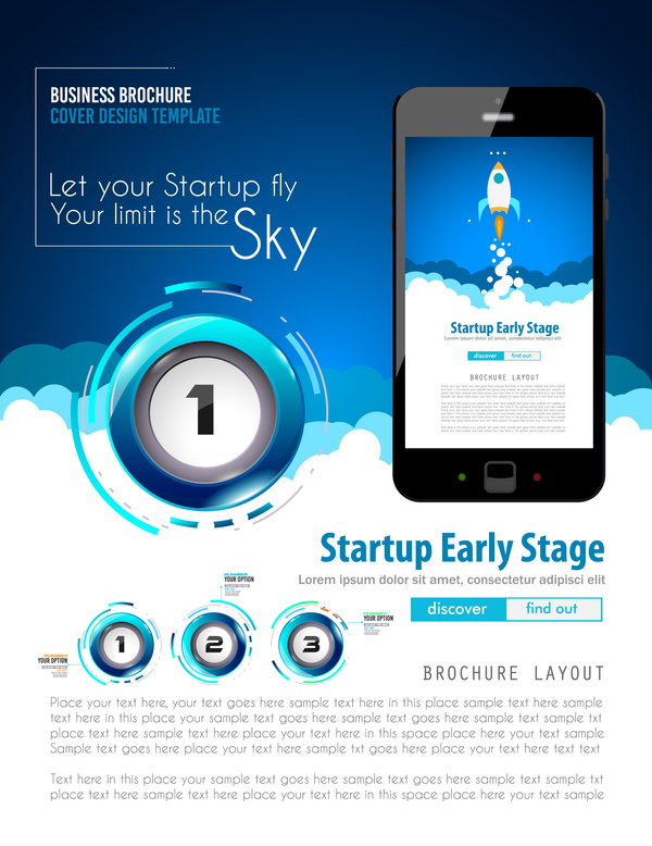 Startup fly modern infgraphic vector material 09  