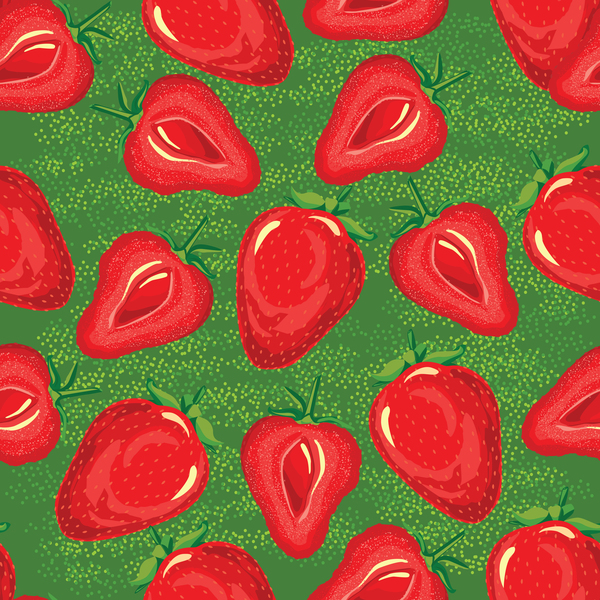 イチゴのパターンのシームレスなベクトル01  