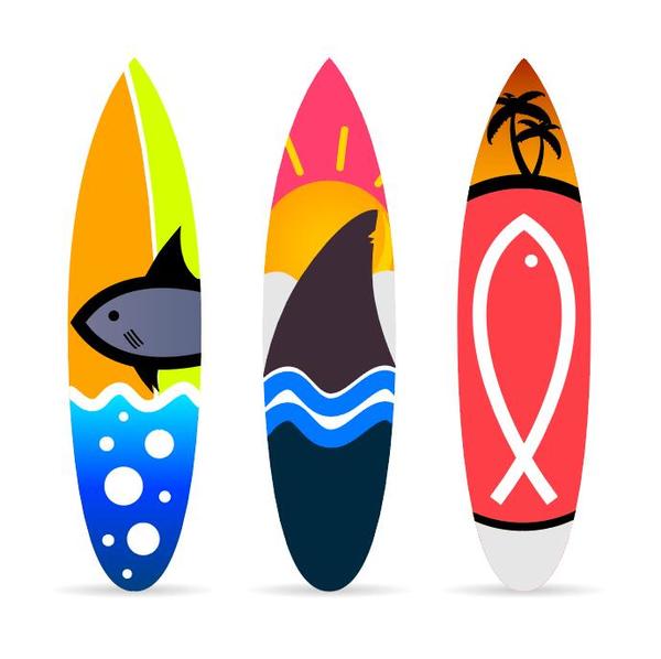 Vecteurs de modèle de planche de surf 06  