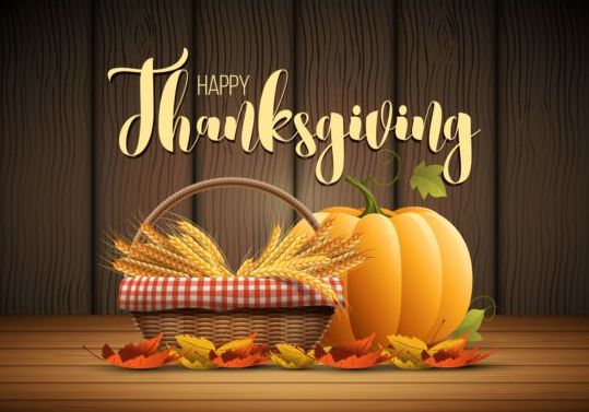 Thanksgiving Day poster met houten achtergrond vector  