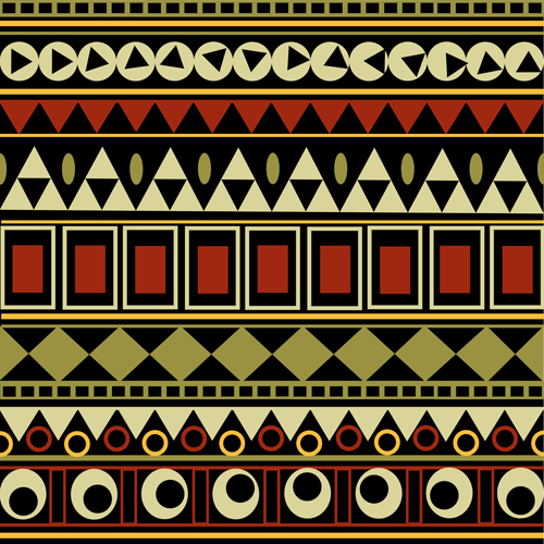 Tribal pattern seamless borders vector 03  