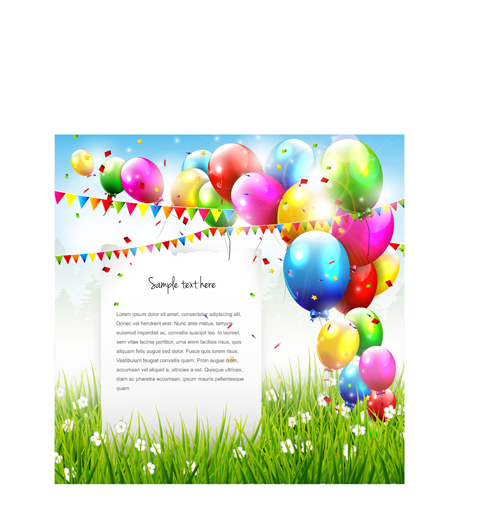 Vector set of birthday cards design elements 01  