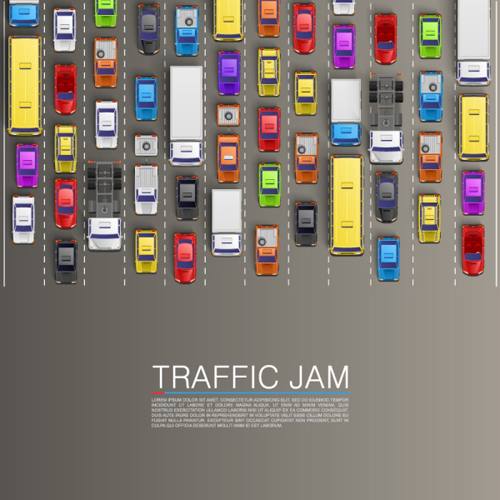 Vector traffic jam background  