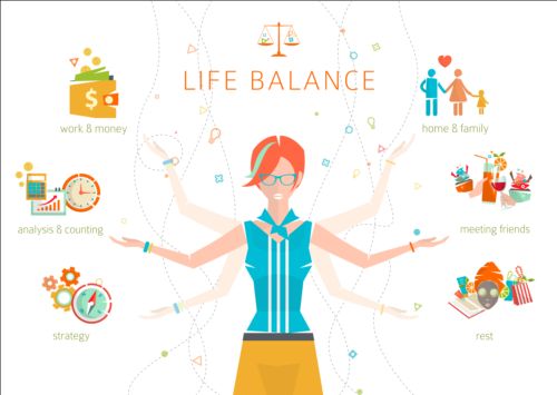 Work and life balance vector template 06  