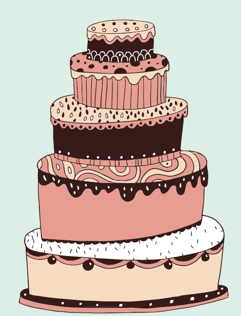 cute cartoon Cake elements vector  