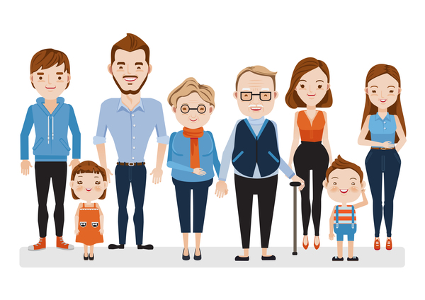 happy family cartoon illustration vector 04  