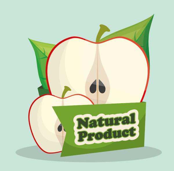 vecteur d'étiquette de pomme naturelle  