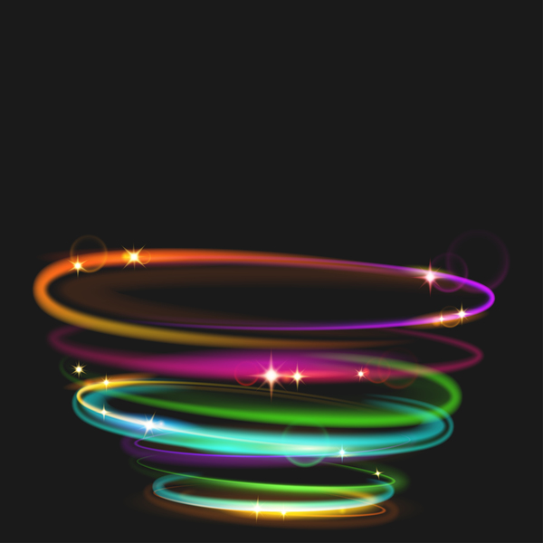 Neon Ringe Effekte Illustration Vektor 05  