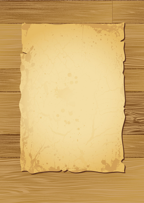 Old Paper on the wood vector set 01  