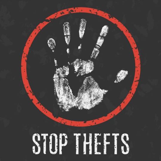 stop thefts sign vector  